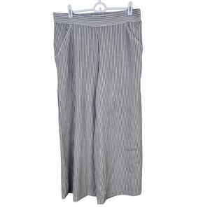 Women's Max Studio White & Black Lightweight Wide Leg Crop Pants | Size Large